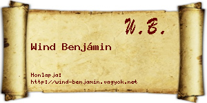 Wind Benjámin névjegykártya