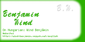 benjamin wind business card